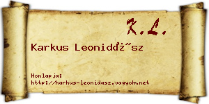 Karkus Leonidász névjegykártya